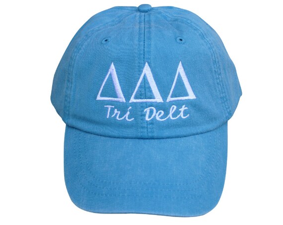 Delta Delta Delta with script baseball cap (Tri Delt)
