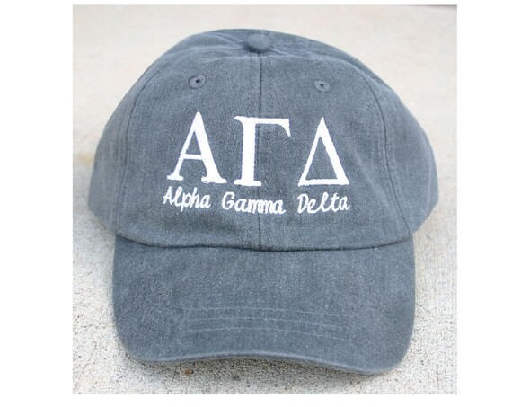 Alpha Gamma Delta with script baseball cap