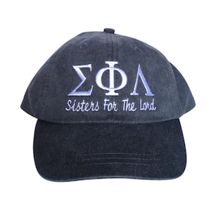 Sigma Phi Lambda with script baseball cap