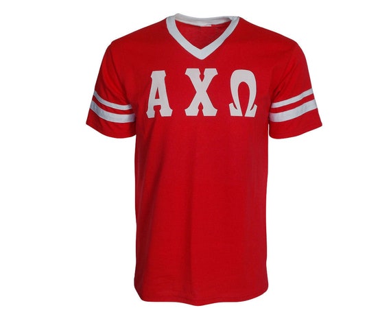 Alpha Chi Omega - Stripe Sleeve T-shirt Jersey