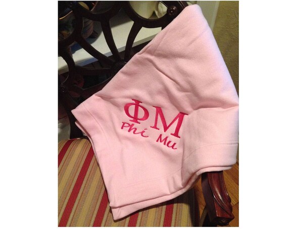 Phi Mu Embroidered Fleece Blanket