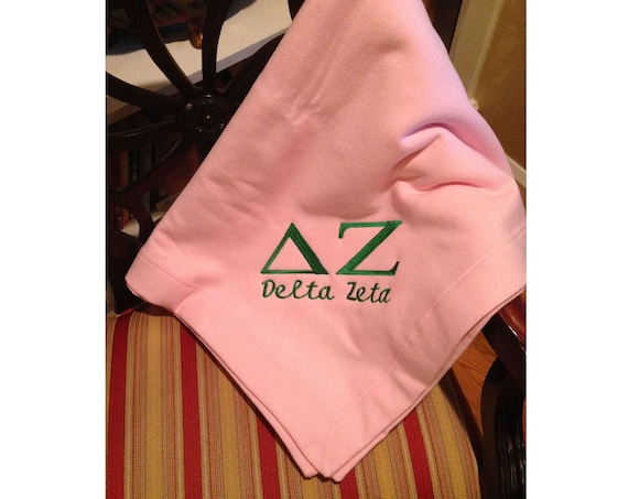 Delta Zeta Embroidered Fleece Blanket