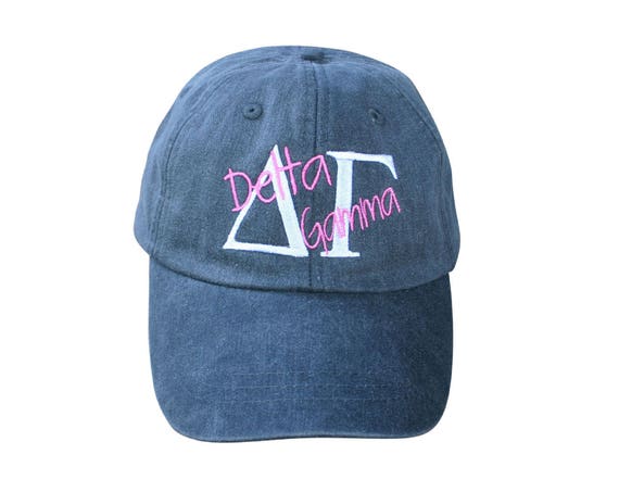 Delta Gamma baseball cap with overlay script
