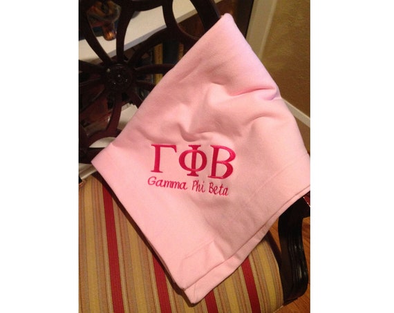 Gamma Phi Beta Embroidered Fleece Blanket