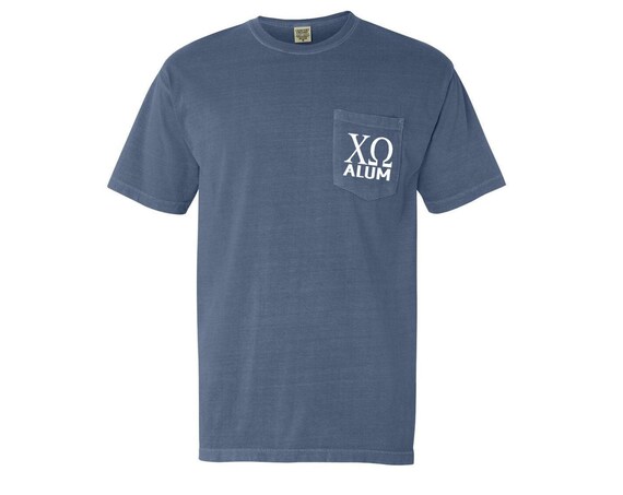 Chi Omega ALUM Comfort Color Pocket T-shirt