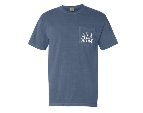 Alpha Sigma Alpha Alum Comfort Color Pocket T-shirt