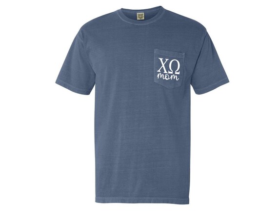 Chi Omega Mom Comfort Color Pocket T-shirt