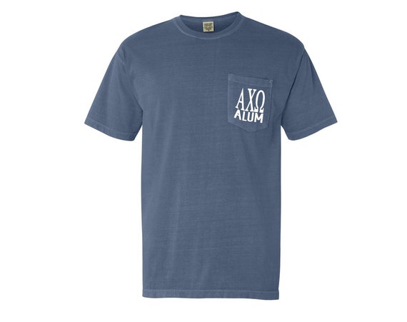Alpha Chi Omega ALUM Comfort Color Pocket T-shirt