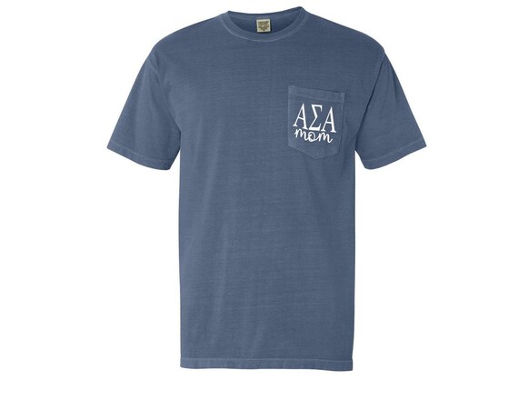 Alpha Sigma Alpha Mom Comfort Color Pocket T-shirt