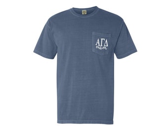 Alpha Gamma Delta Mom Comfort Color Pocket T-shirt