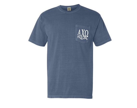 Alpha Chi Omega Mom Comfort Color Pocket T-shirt