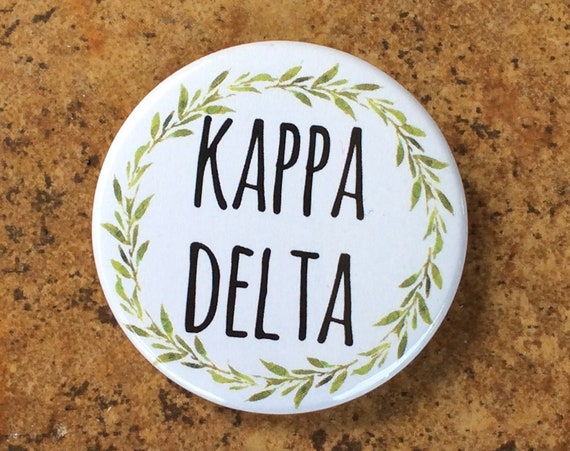 Kappa Delta Button with Green Wreath