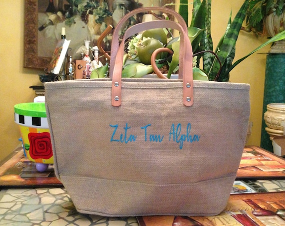 Zeta Tau Alpha Jute Handbag