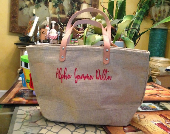 Alpha Gamma Delta Jute Handbag