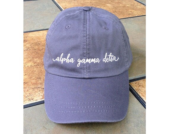 Alpha Gamma Delta with script only baseball cap