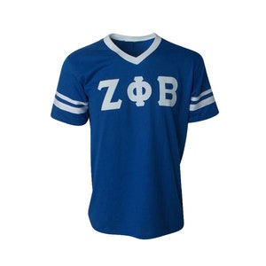 Zeta Phi Beta - Stripe Sleeve T-shirt Jersey with Name and Line Number on back