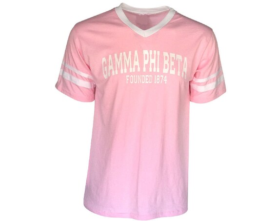 Gamma Phi Beta - Stripe Sleeve T-shirt Jersey - (Founders)