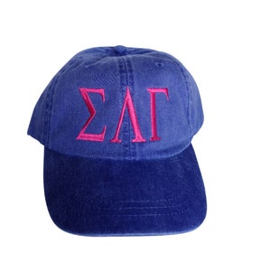 Sigma Lambda Gamma baseball cap with embroidered greek letters