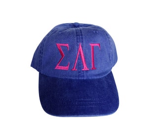 Sigma Lambda Gamma baseball cap with embroidered greek letters