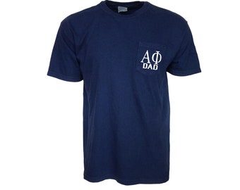 Alpha Phi Dad Comfort Color Pocket T-shirt