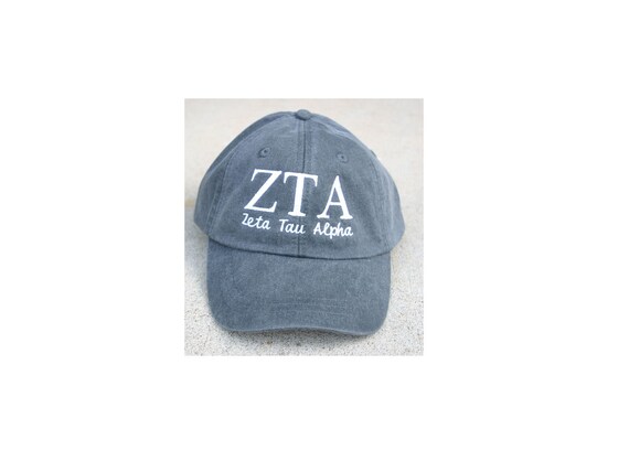 Zeta Tau Alpha with script baseball cap