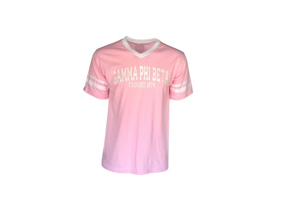 Gamma Phi Beta - Stripe Sleeve T-shirt Jersey - (Founders)