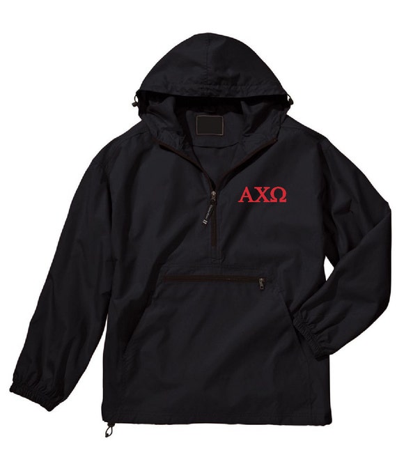 Alpha Chi Omega Unlined Anorak (Black)