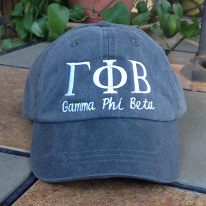 Gamma Phi Beta with script baseball cap