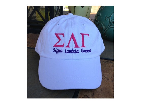 Sigma Lambda Gamma with script baseball cap