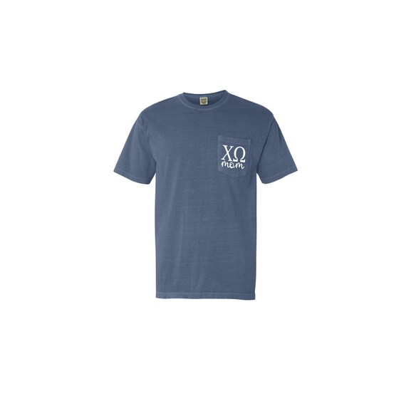 Chi Omega Mom Comfort Color Pocket T-shirt