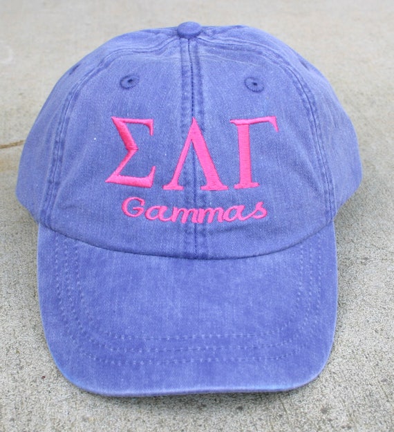 Sigma Lambda Gamma with script (Gammas) baseball cap