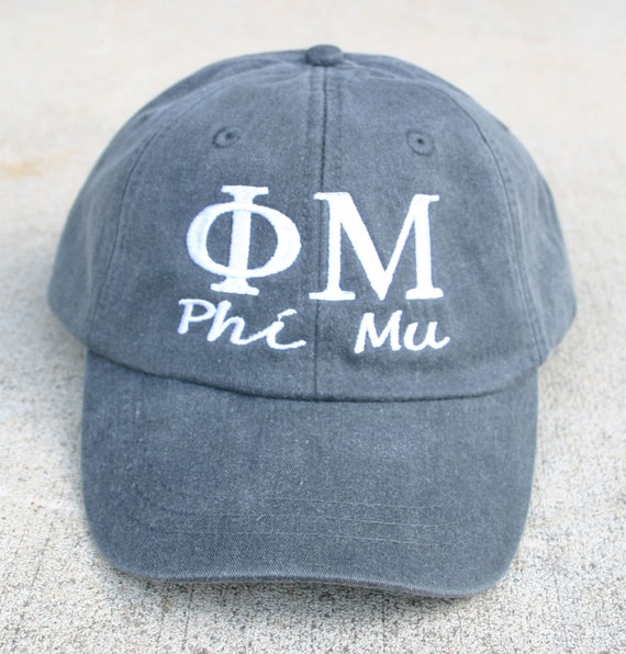 Phi Mu with script baseball cap