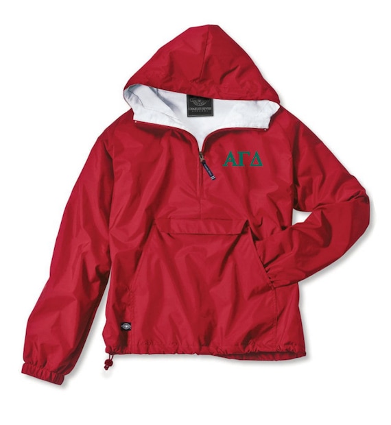 Alpha Gamma Delta Lined Anorak (Red)