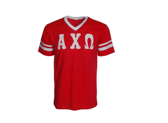 Alpha Chi Omega - Stripe Sleeve T-shirt Jersey