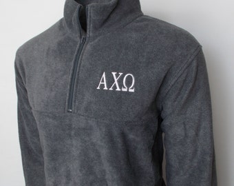 Customized Greek Fleece Quarter Zip Pullover