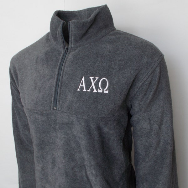 Customized Greek Fleece Quarter Zip Pullover