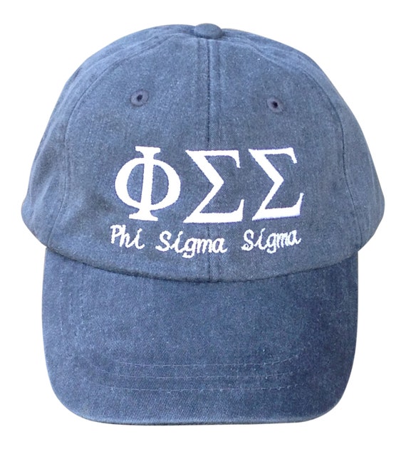 Phi Sigma Sigma with script baseball cap