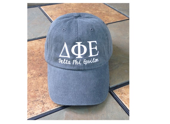 Delta Phi Epsilon script baseball cap