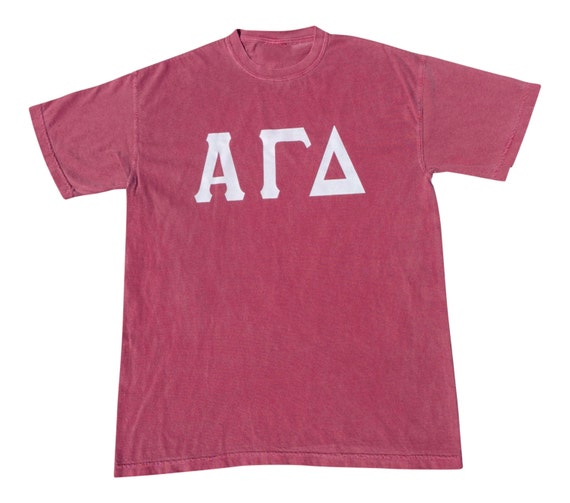 Alpha Gamma Delta - T-shirt with white vinyl letters NEW