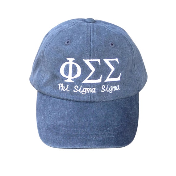 Phi Sigma Sigma with script baseball cap