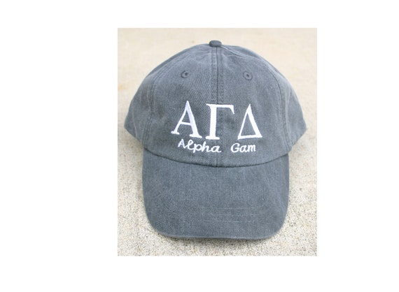 Alpha Gamma Delta with script (Alpha Gam) baseball cap