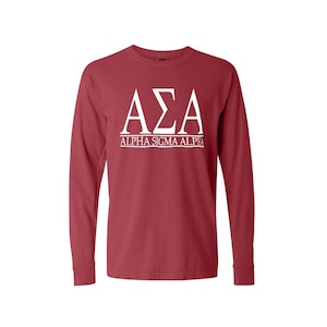 Alpha Sigma Alpha Bar Design Long Sleeve T-shirt