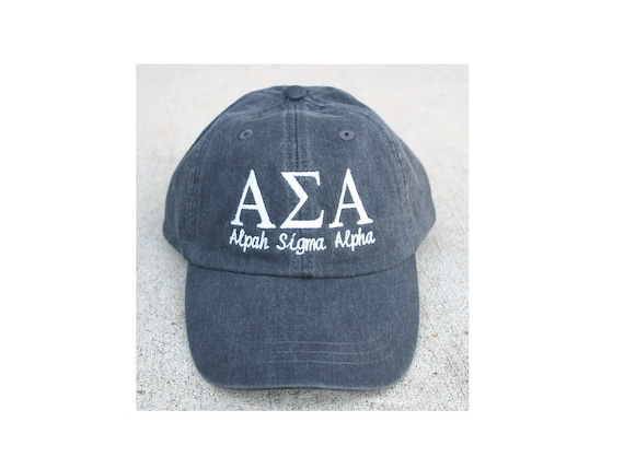 Alpha Sigma Alpha with script baseball cap