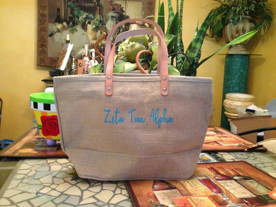 Zeta Tau Alpha  Jute Handbag