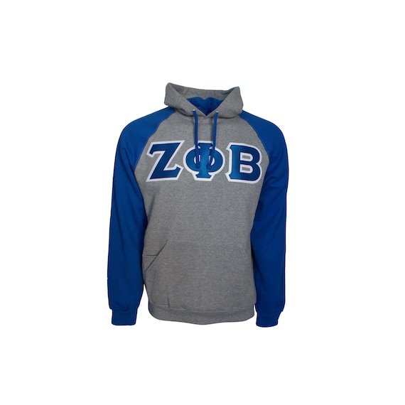 Zeta Phi Beta Color Block Hooded Sweatshirt (Sewn on Letters)