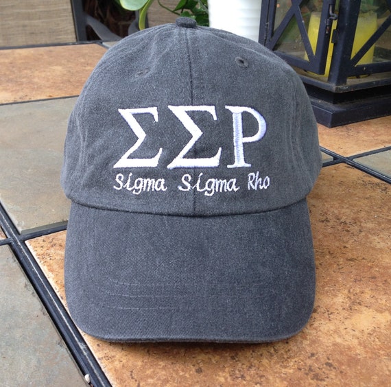 Sigma Sigma Rho with script baseball cap