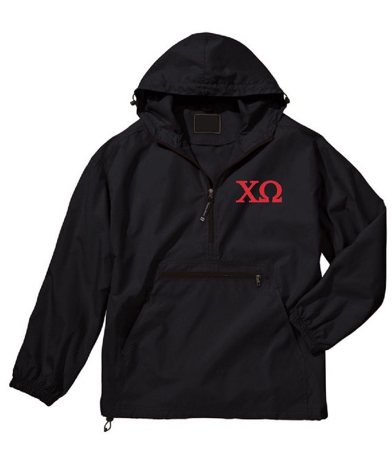 Chi Omega Unlined Anorak (Black)
