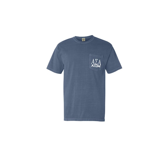 Alpha Sigma Alpha Alum Comfort Color Pocket T-shirt