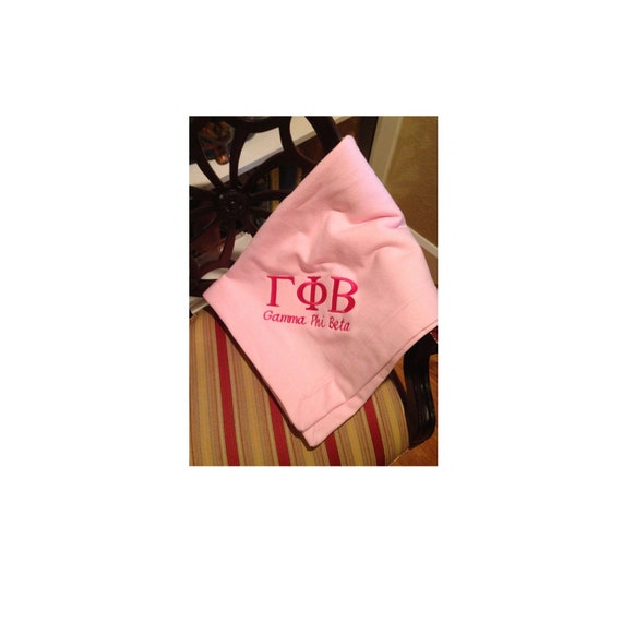 Gamma Phi Beta Embroidered Fleece Blanket