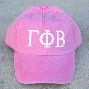 Gamma Phi Beta baseball cap with embroidered greek letters image 1
